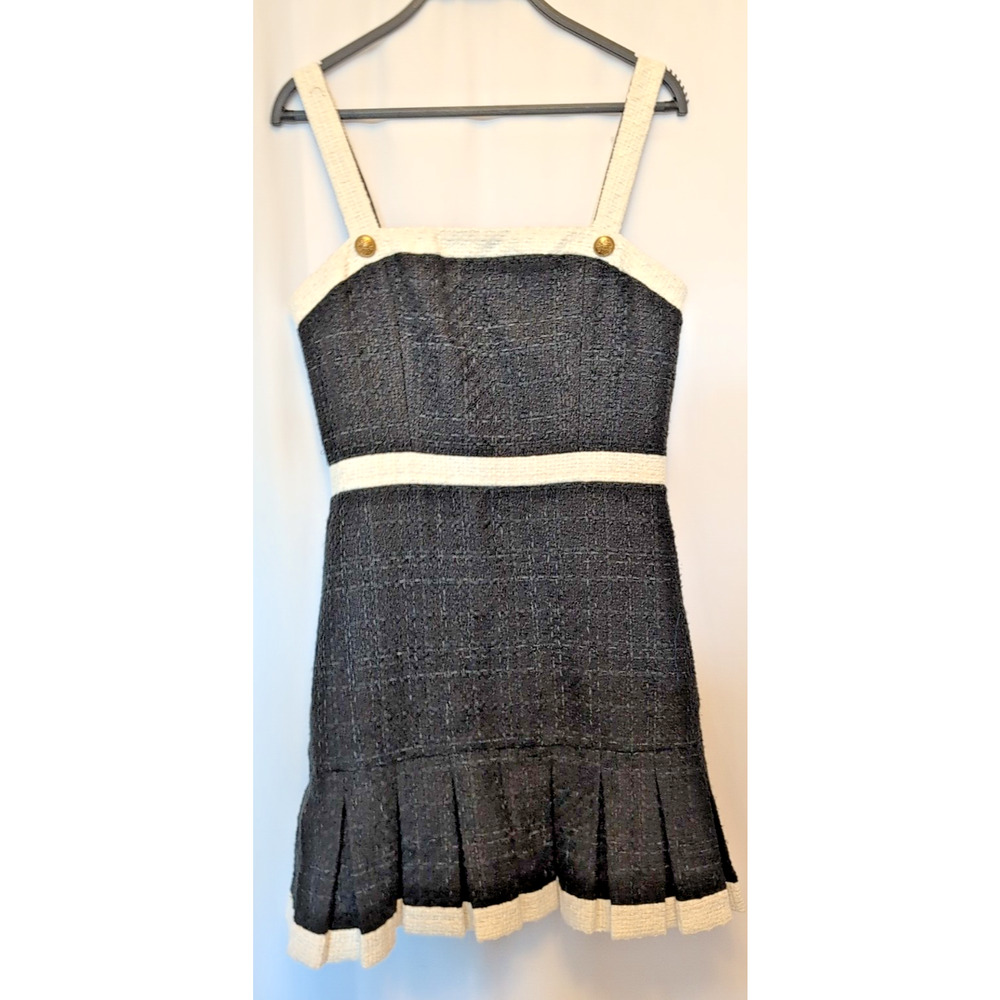 Alice + Olivia 6 NWT black white sleeveless zipper replaced msrp $395